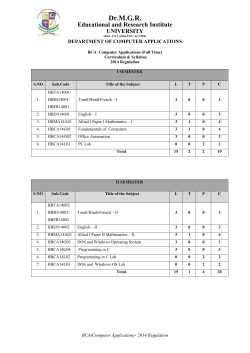 Full Time 2014 - Dr.MGR Educational and Research Institute