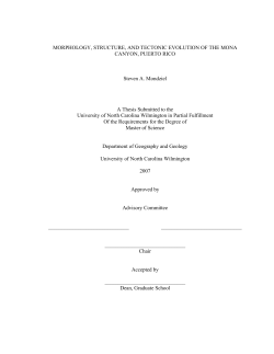 STRUCTURAL ANALYSIS OF THE MONA RIFT, PUERTO RICO