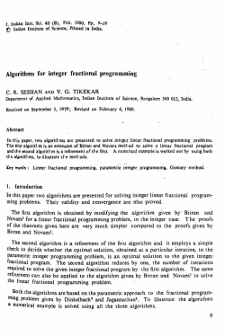 Algorithms for integer fractional programming