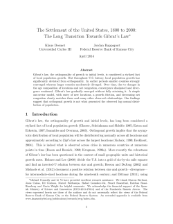 The Settlement of the United States, 1800 to 2000
