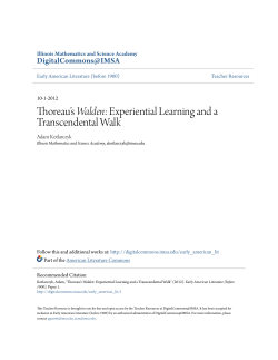 Thoreauâ•Žs Walden: Experiential Learning and a Transcendental