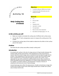 Body Cooling Rate of Animals Activity 18 - TI Education