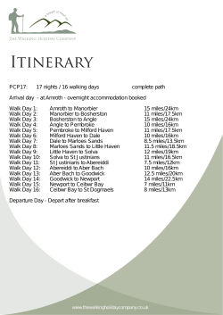 Itinerary - The Walking Holiday Company