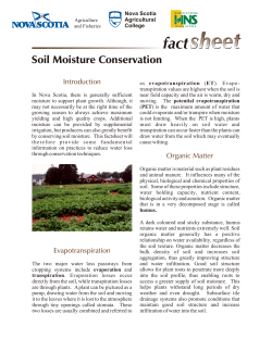 Soil Moisture Conservation - Nova Scotia Federation of Agriculture