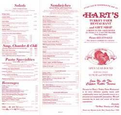 Sandwiches - Hart`s Turkey Farm Restaurant