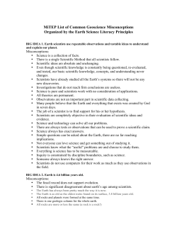MiTEP List of Common Geoscience Misconceptions