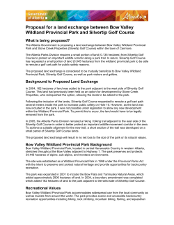 Proposal for a land exchange between Bow Valley Wildland