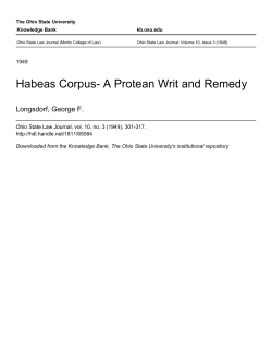 Habeas Corpus- A Protean Writ and Remedy