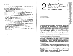 A Comparative Analysis of Oral Narrative Strategies
