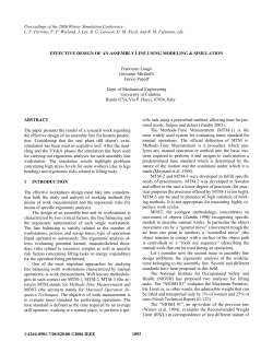 Effective Design of an Assembly Line Using