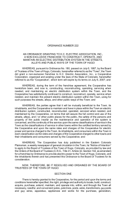 Ordinance Number 222
