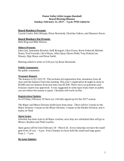 2-12-16 Meeting Minutes - Penns Valley Little League Baseball