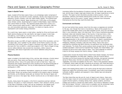 Place and Space: A Japanese Geography Primer