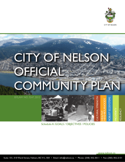 CITY OF NELSON OFFICIAL COMMUNITY PLAN