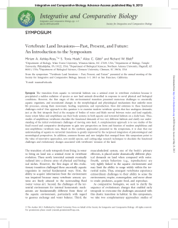Vertebrate Land Invasions-Past, Present, and Future: An