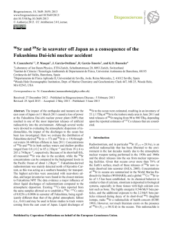 90Sr And 89Sr In Seawater Off Japan As A
