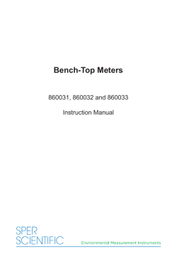 Bench-Top Meters - Sper Scientific