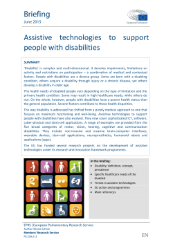 Assistive technologies to support people with disabilities