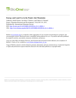 Energy and Land Use in the Pamir-Alai Mountains
