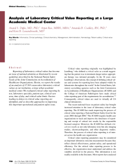 Analysis of Laboratory Critical Value Reporting at a Large Academic
