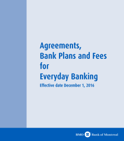 BMO Agreements, Bank Plans and Fees for Everyday Banking