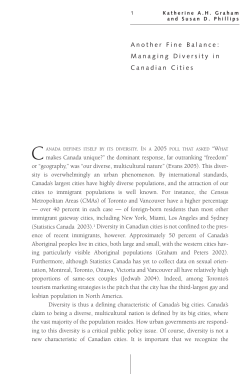 Another Fine Balance: Managing Diversity in Canadian Cities