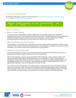 In-Fusion Cloning FAQs