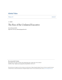 The Rise of the Unilateral Executive