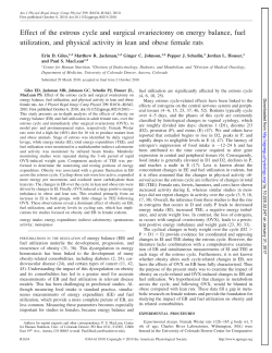 Effect of the estrous cycle and surgical ovariectomy on energy