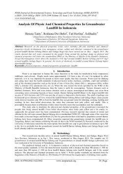 Analysis Of Physic And Chemical Properties In Groundwater Landfill