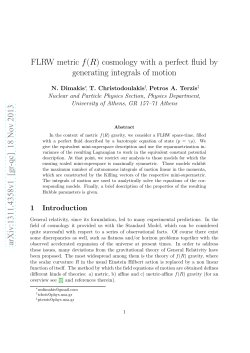 FLRW metric $ f (R) $ cosmology with a perfect fluid by generating