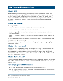 HIV General Information - Government of Nova Scotia