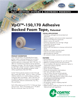 150170 Adhesive Backed Foam Tape, Patented