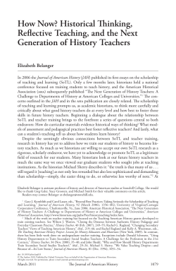 How Now? Historical Thinking, Reflective