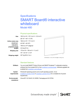 SMART Board 480 interactive whiteboard specifications