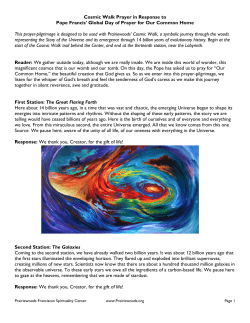 Cosmic Walk Prayer in Response to Pope Francis