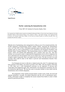 Darfur: analysing the humanitarian crisis