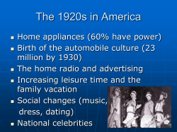 The 1920s in America - MDC Faculty Web Pages