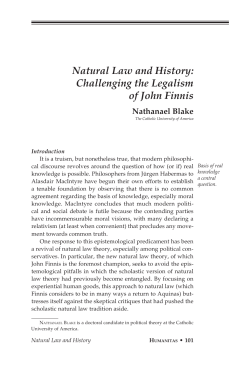 Natural Law and History: Challenging the Legalism of John Finnis