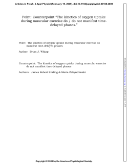 The kinetics of oxygen uptake during muscular exercise do / do not