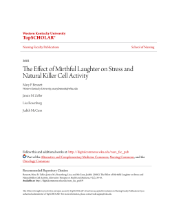 The Effect of Mirthful Laughter on Stress and Natural Killer Cell Activity