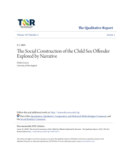 The Social Construction of the Child Sex Offender Explored by