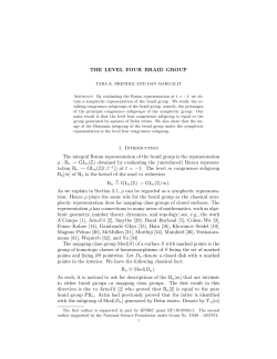 The level four braid group - University of Glasgow, Department of