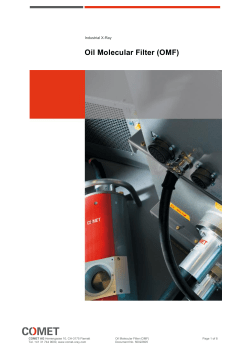 Oil Molecular Filter (OMF) - COMET X-Ray
