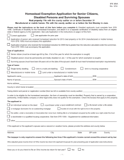 Homestead Exemption Application