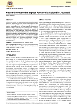 How to increase the Impact Factor of a Scientific