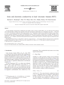 Ionic and electronic conductivity in lead&ndash;zirconate&ndash;titanate (PZT)