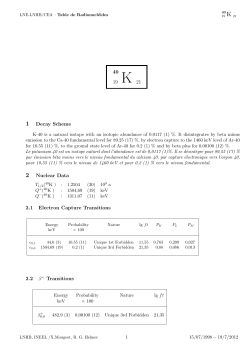 40 19 K 21 1 Decay Scheme 2 Nuclear Data 2.1 Electron Capture