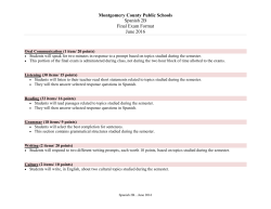 Montgomery County Public Schools Spanish 2B Final Exam Format