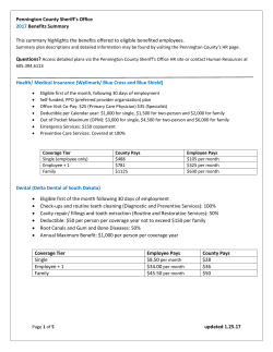 updated 1.25.17 Pennington County Sheriff`s Office 2017 Benefits